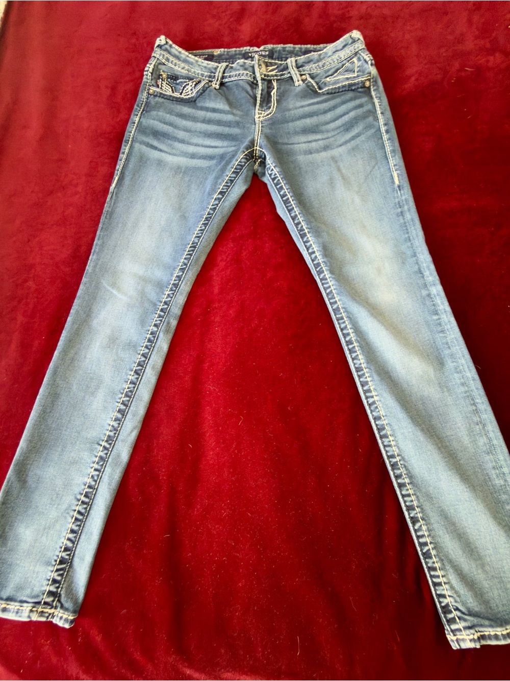 Vigoss Women’s Light Blue Slim Straight Jeans Sz 11/12 (more like 8/10)